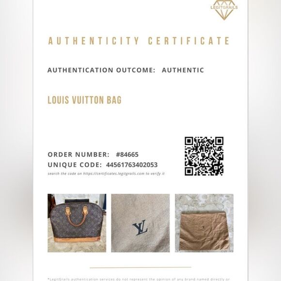 Louis Vuitton Alma PM Monogram Satchel Bag Dust-bag Lock & 2 Keys - Picture 17 of 17